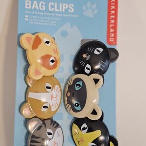 Kikkerland Cat Bag Clips Set